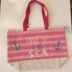 NWT💗‘Take Me to the Sea’ Canvas Tote 14.5”x19.5”